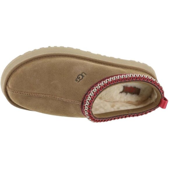 Kids Tazz Platform Slippers Chestnut Brown Suede Classic Round Top Memory Foam - Picture 2 of 6